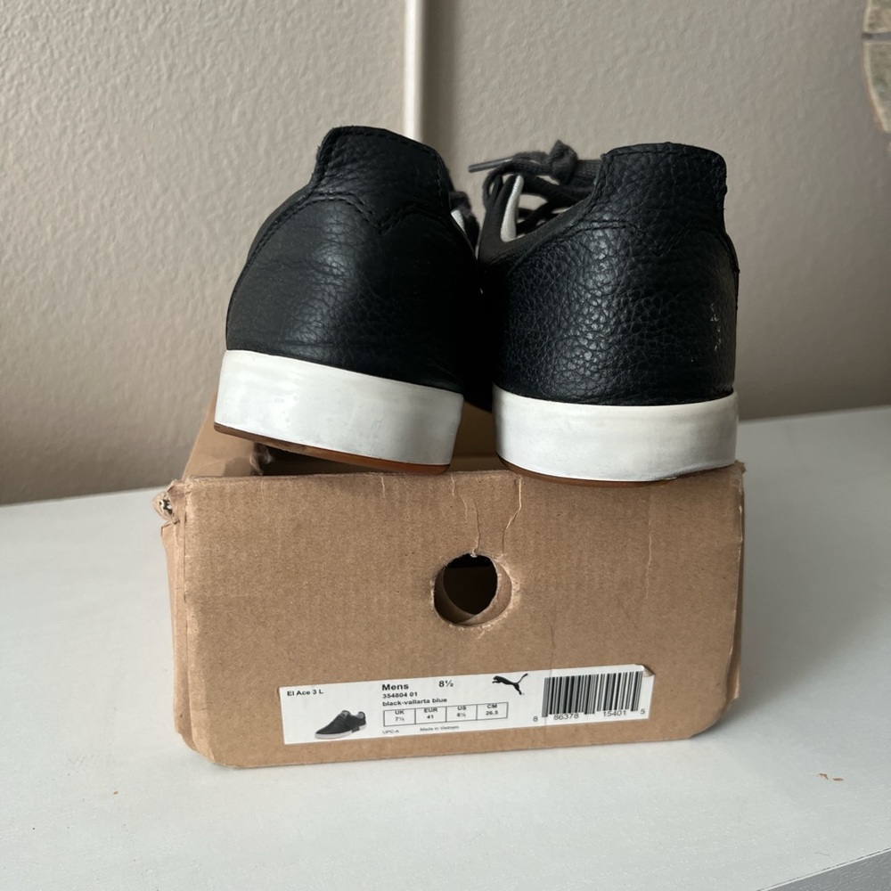 Puma Men's Black and White Sneakers - Picture 4 of 7